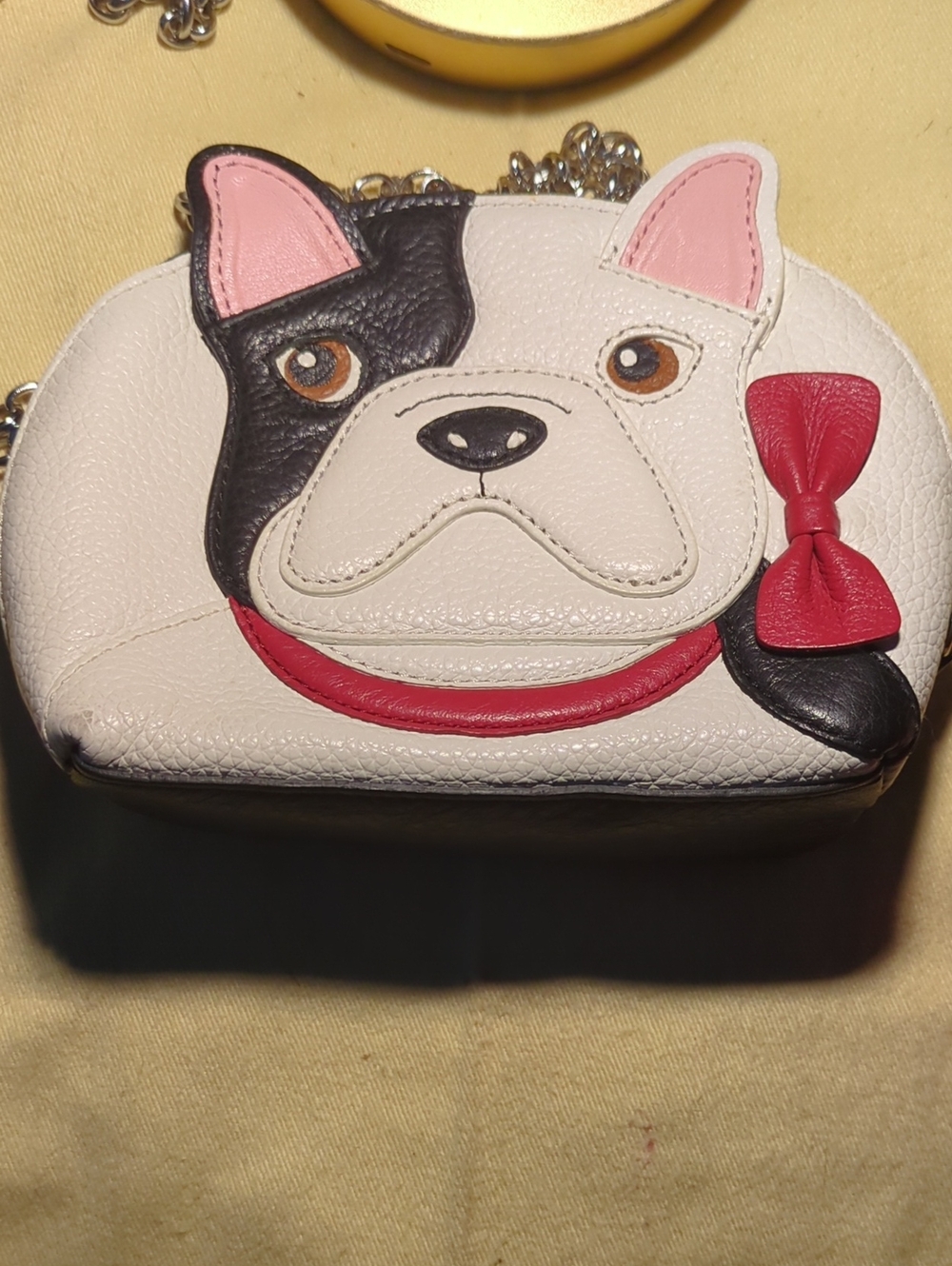 Brighton White Black Pink Red French Bulldog Crossbody NOW ONLY $50 - Picture 4 of 4